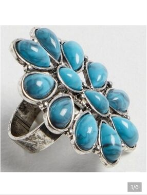 🆕️💙TURQUOISE STATEMENT FASHION RING SIZE 12💙